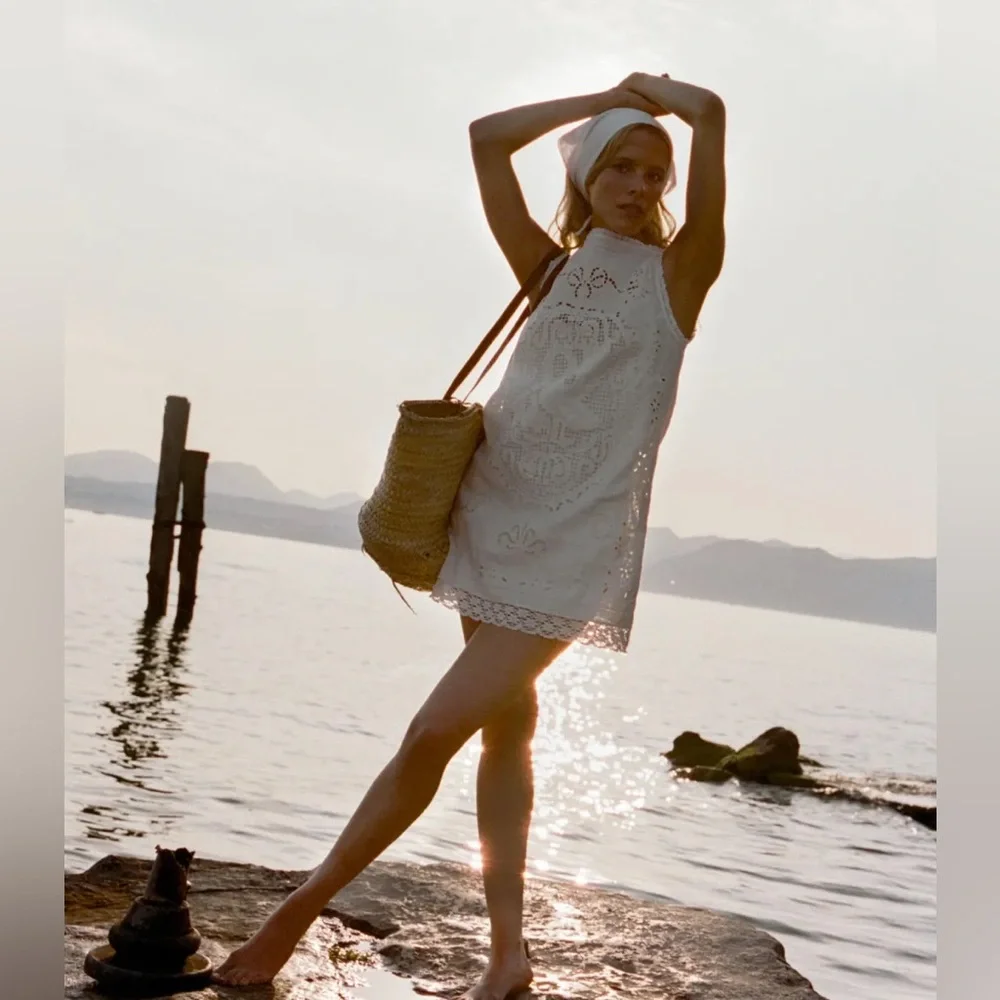 DÔEN Lucina Heirloom Mini Dress in Salt - Picture 2 of 7